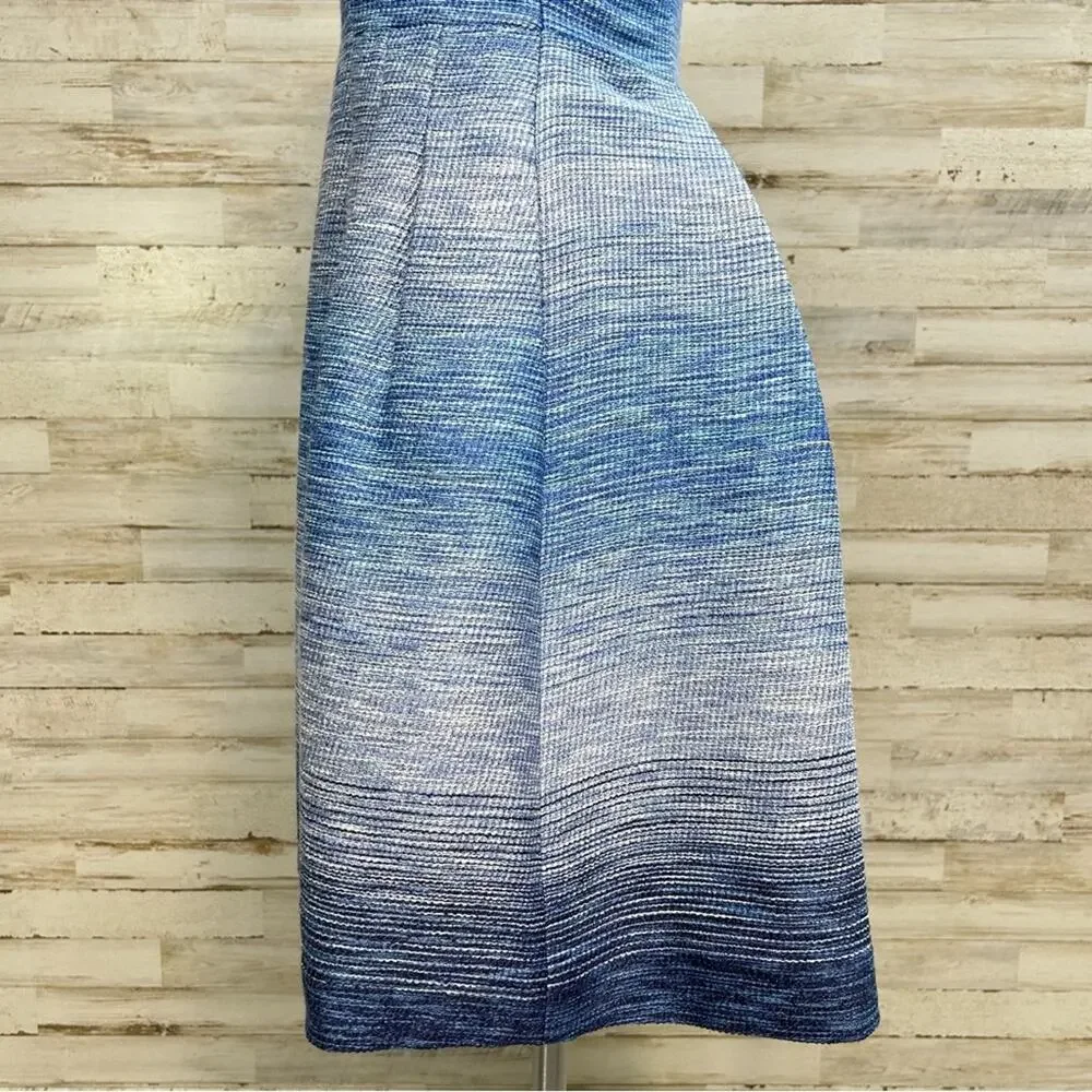 Shoshanna Revolve Helena Ombre Tweed Dress Size 0 Blue with Pockets Fit & Flare - Picture 7 of 15